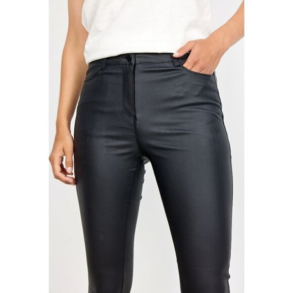 NWT SOYA CONCEPT PAM 3B Black Faux Leather Skinny Pants - Picture 6 of 8